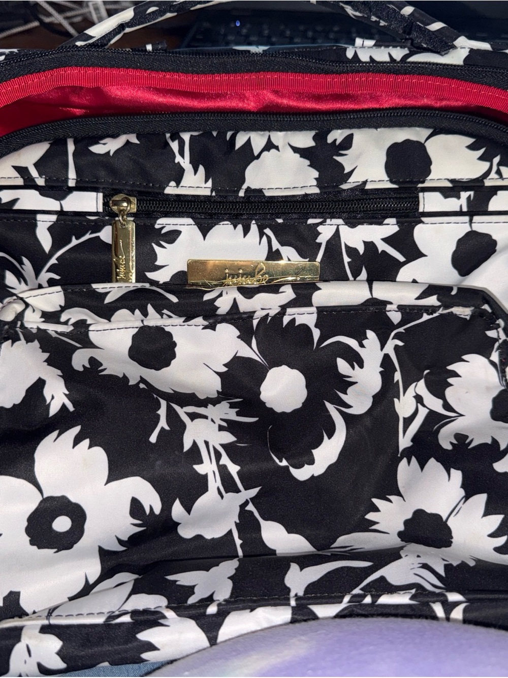Ju-Ju-Be Black & White Floral Convertible diaper bag
